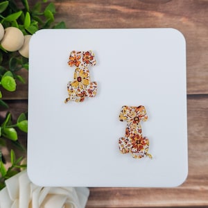 Fall Floral Dog Dangle Earring Blanks, Price Per Pair, DIY Acrylic Earring Blanks, Halloween Earring Blanks