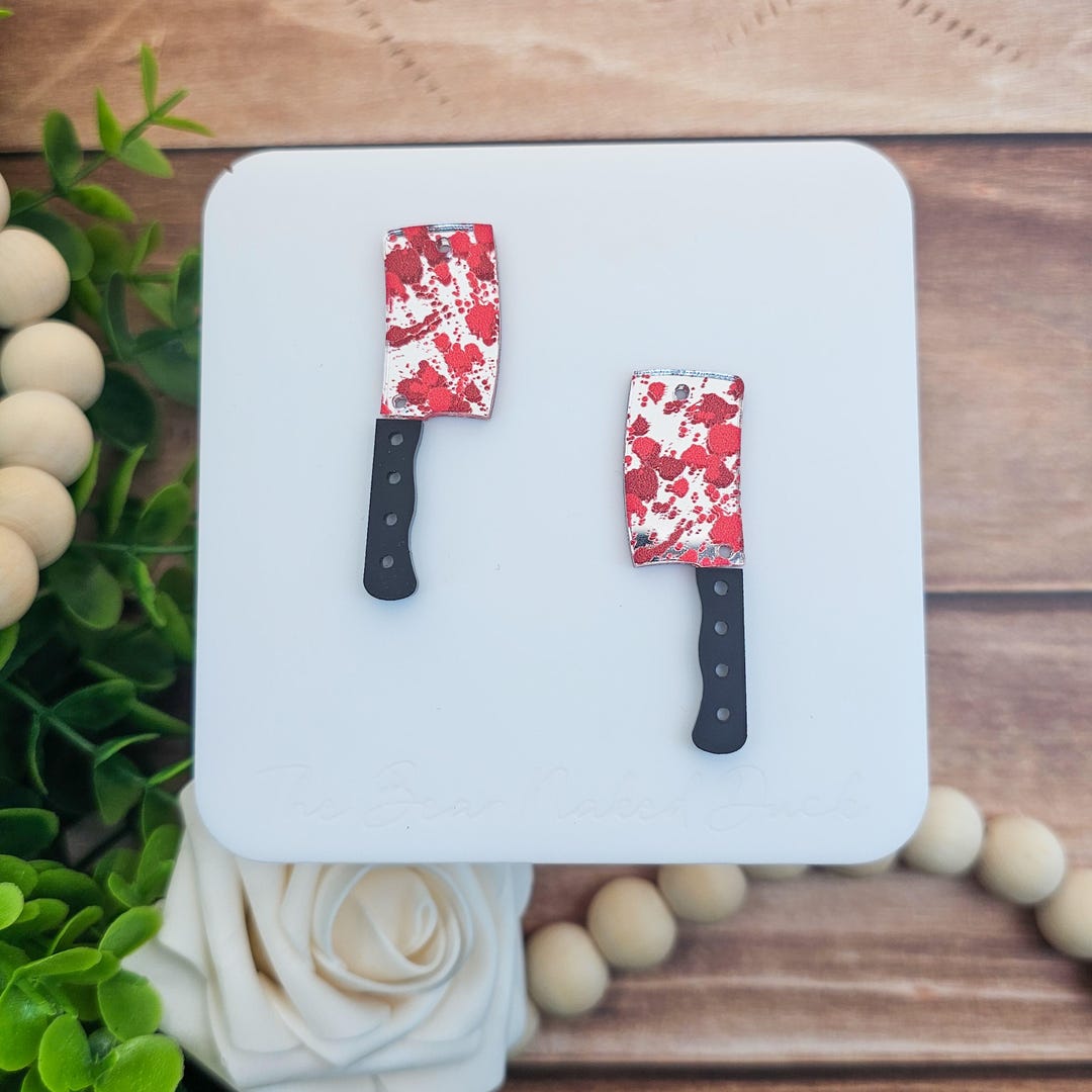 Blood Splatter Cleaver Earring Blanks, Price per Pair, DIY Acrylic ...