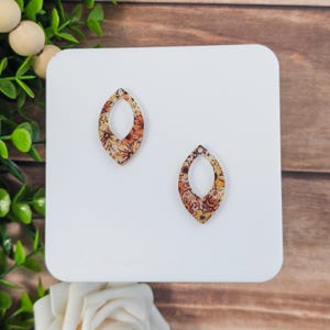 Fall Floral Window Dangle Earring Blanks, Price Per Pair, DIY Acrylic Earring Blanks, Halloween Earring Blanks