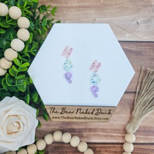 Pastel Glitz HOP Stacker Earring Blanks, Price Per Pair, DIY Spring Acrylic Earring Blanks, Easter Earring Blanks