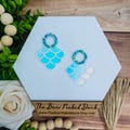 Frosted Iridescent Scalloped Mermaid Scale Earring Blanks, Price Per Pair, DIY Summer Acrylic Earring Blanks, Novelty Earring Blanks