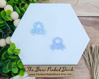 Blue Pearl Crab Dangle Earring Blanks, Price Per 1 Pair, DIY Summer Acrylic Earring Blanks, Findings for Jewelry Makers