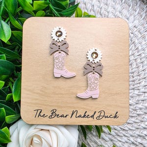 Blush Cowgirl Coquette and Sunflowers Stacker Earrings Blanks, Price Per Pair, Do It Yourself Unfinished Earrings