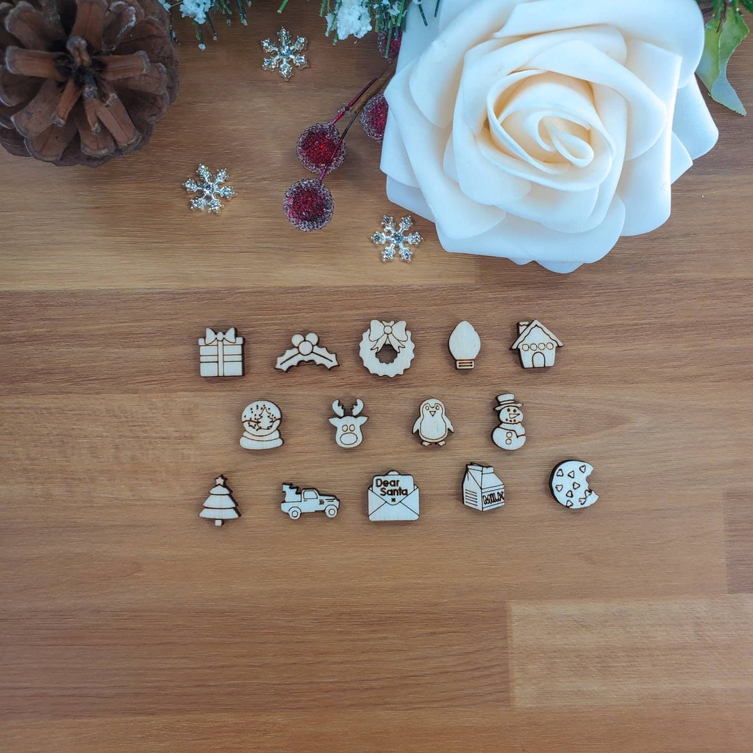 Wood Christmas Stud Earring Blanks for Jewelry Makers, Christmas