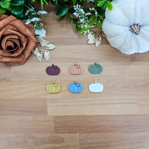 Mini Pumpkin Earring Blanks for Jewelry Makers, DIY Halloween Earring Blanks, Price Per Pair, Acrylic Blanks