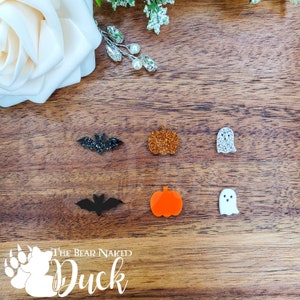 Halloween Stud Earring Blanks for Jewelry Makers, Price Per Pair, Earring Findings, Jewelry Blanks, DIY, Glitter Acrylic Blanks, Wood Blanks