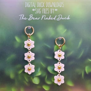 DIGITAL NEDLADDNING för Pearl Center Flower Stacker Earring SVG