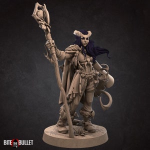 Lysera, the Tiefling Druid | 32 mm Scale | Tabletop | unpainted miniature | DnD | Dungeons and Dragons