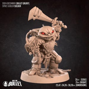 Space Goblin Soldier | 35 mm Scale | Tabletop | unpainted miniature | DnD | Dungeons and Dragons