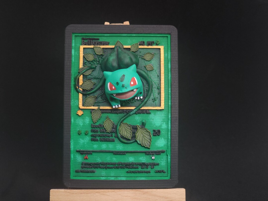 Hand Painted Bulbasaur 3D Pokémon Card Collectable - Etsy