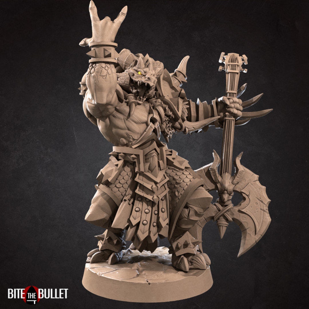 Diox, the Metal Bard Dragonborn | 35 Mm Scale | Tabletop | Unpainted ...