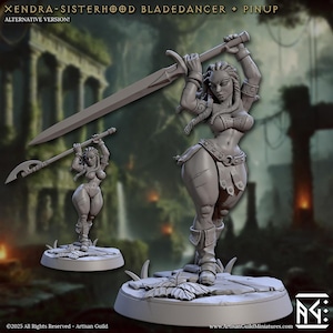Xendra - Sisterhood Bladedancer | 32 mm Scale | Tabletop | unpainted miniature | DnD | Dungeons and Dragons