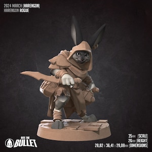 Harengon Rogue | 35 mm Scale | Tabletop | unpainted miniature | DnD | Dungeons and Dragons