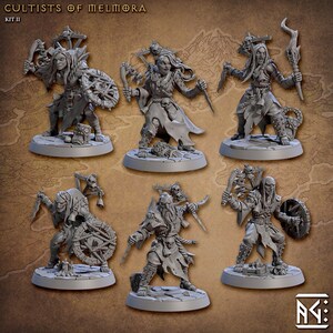 Cultist of Melmora Set 2 | 32 mm Scale | Tabletop | unpainted miniature | DnD | Dungeons and Dragons