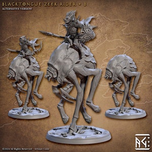 Blacktongue Zeek Rider B | 32 mm Scale | Tabletop | unpainted miniature | DnD | Dungeons and Dragons