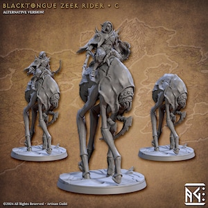 Blacktongue Zeek Rider C | 32 mm Scale | Tabletop | unpainted miniature | DnD | Dungeons and Dragons