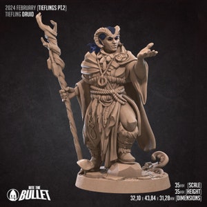 Tiefling Druid | 35 mm Scale | Tabletop | unpainted miniature | DnD | Dungeons and Dragons