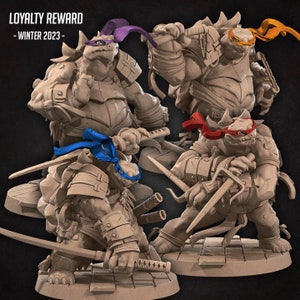 Ninja Tortles | 35 mm Scale | Tabletop | unpainted miniature | DnD | Dungeons and Dragons