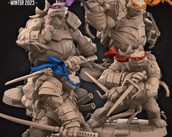 Ninja Tortles | 35 mm Scale | Tabletop | unpainted miniature | DnD | Dungeons and Dragons