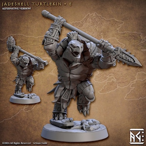 Jadeshell Turtlekins E | 32 mm Scale | Tabletop | unpainted miniature | DnD | Dungeons and Dragons