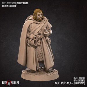 Human Explorer | 35 mm Scale | Tabletop | unpainted miniature | DnD | Dungeons and Dragons