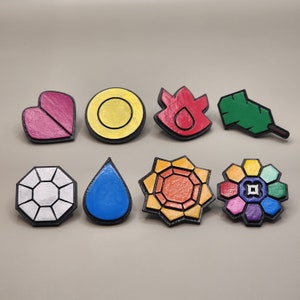Kanto Gym Badge Replicas | 3D Printed | Hand Painted