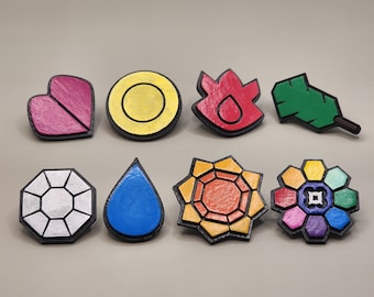 Kanto Gym Badge Replicas | 3D Printed | Hand Painted
