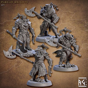 Plague Knight Set 1 | 32 mm Scale | Tabletop | unpainted miniature | DnD | Dungeons and Dragons