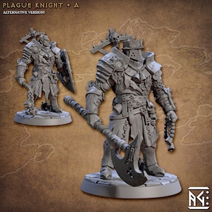 Plague Knight A | 32 mm Scale | Tabletop | unpainted miniature | DnD | Dungeons and Dragons