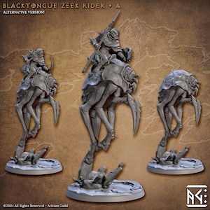 Blacktongue Zeek Rider A | 32 mm Scale | Tabletop | unpainted miniature | DnD | Dungeons and Dragons