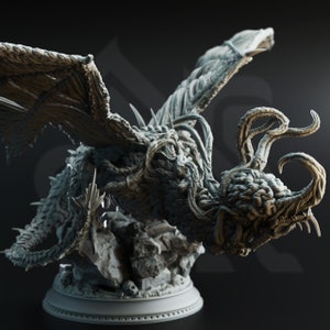 Midorius the Remade – Eldritch Flayer Dragon |32 mm Scale | Tabletop | unpainted miniature | DnD | Dungeons and Dragons