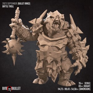 Battle Troll | 35 mm Scale | Tabletop | unpainted miniature | DnD | Dungeons and Dragons