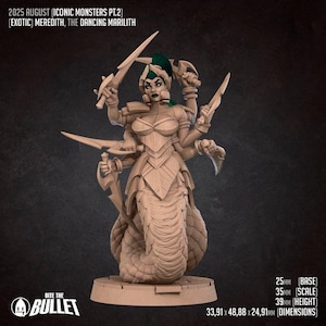 Meredith, the Dancing Marilith  | 35 mm Scale | Tabletop | unpainted miniature | DnD | Dungeons and Dragons