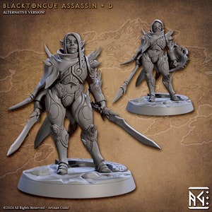 Blacktongue Assassin D | 32 mm Scale | Tabletop | unpainted miniature | DnD | Dungeons and Dragons