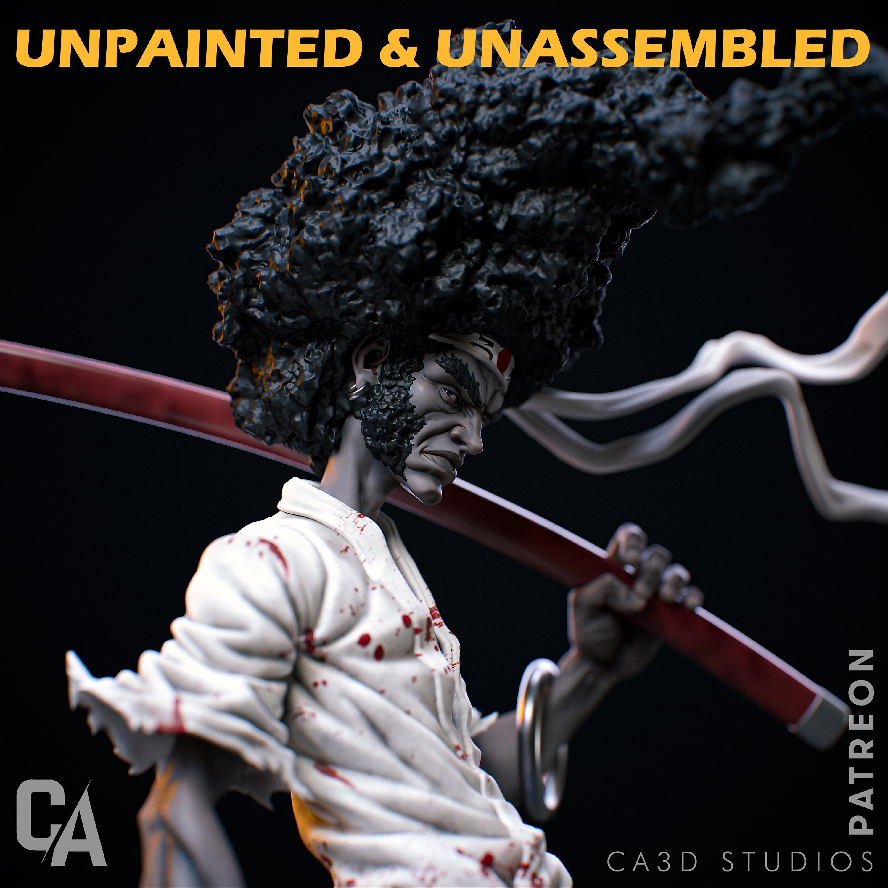 Afro Samurai Statue |1/12 scale| Unpainted| Unassembled Kit - Etsy