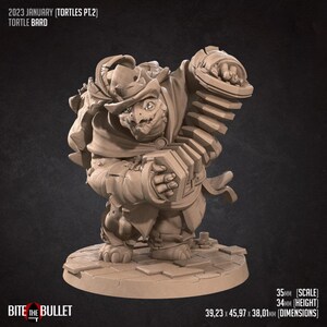 Tortle Bard | 35 mm Scale | Tabletop | unpainted miniature | DnD | Dungeons and Dragons
