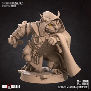 Owlfolk Rogue | 35 mm Scale | Tabletop | unpainted miniature | DnD | Dungeons and Dragons