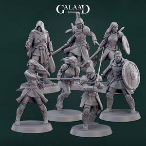 Warriors Complete set ( 7 Models) | 32 mm Scale | Tabletop | unpainted miniature | DnD | Dungeons and Dragons