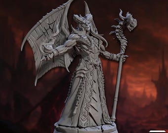 Asmodeus, Sovereign of Damnation | 32 mm Scale | Tabletop | unpainted miniature | DnD | Dungeons and Dragons