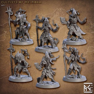 Cultist of Melmora Set 1 | 32 mm Scale | Tabletop | unpainted miniature | DnD | Dungeons and Dragons