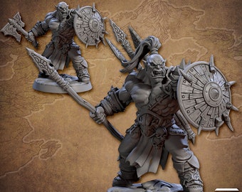 Blackcrag Mountain Orc B | 32 mm Scale | Tabletop | unpainted miniature | DnD | Dungeons and Dragons