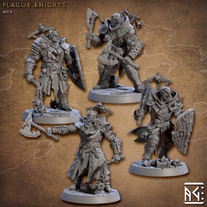 Plague Knight Set 2 | 32 mm Scale | Tabletop | unpainted miniature | DnD | Dungeons and Dragons