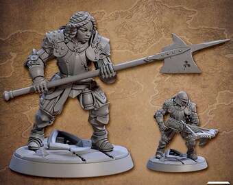 Vanguard Fighter F | 32 mm Scale | Tabletop | unpainted miniature | DnD | Dungeons and Dragons
