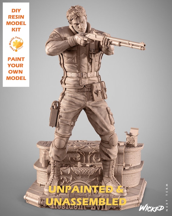 Chris Redfield Resident Evil Statue |1/12 Scale| Unpainted