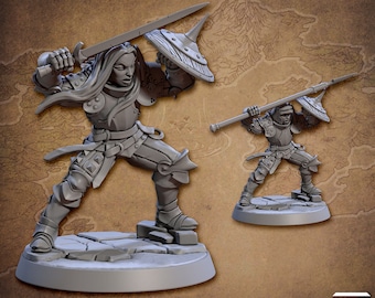 Vanguard Fighter D | 32 mm Scale | Tabletop | unpainted miniature | DnD | Dungeons and Dragons