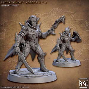 Blacktongue Assassin C | 32 mm Scale | Tabletop | unpainted miniature | DnD | Dungeons and Dragons