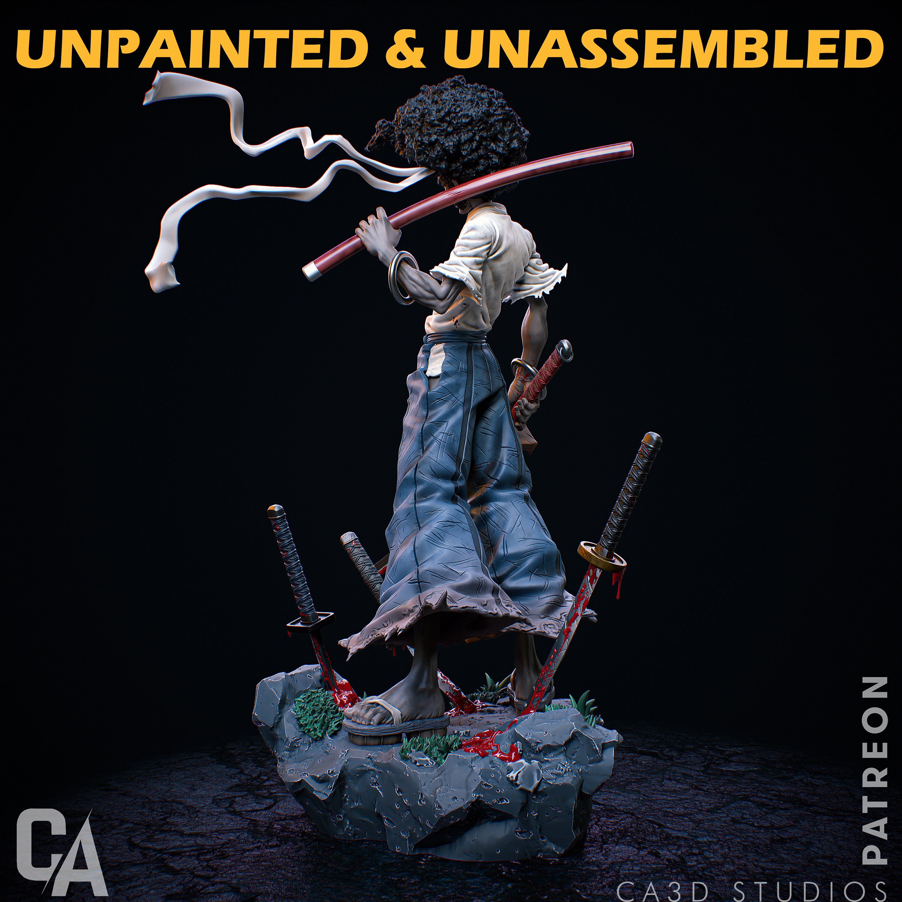 Afro Samurai Statue |1/12 Scale| Unpainted| Unassembled Kit