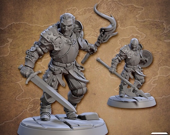 Vanguard Fighter B | 32 mm Scale | Tabletop | unpainted miniature | DnD | Dungeons and Dragons
