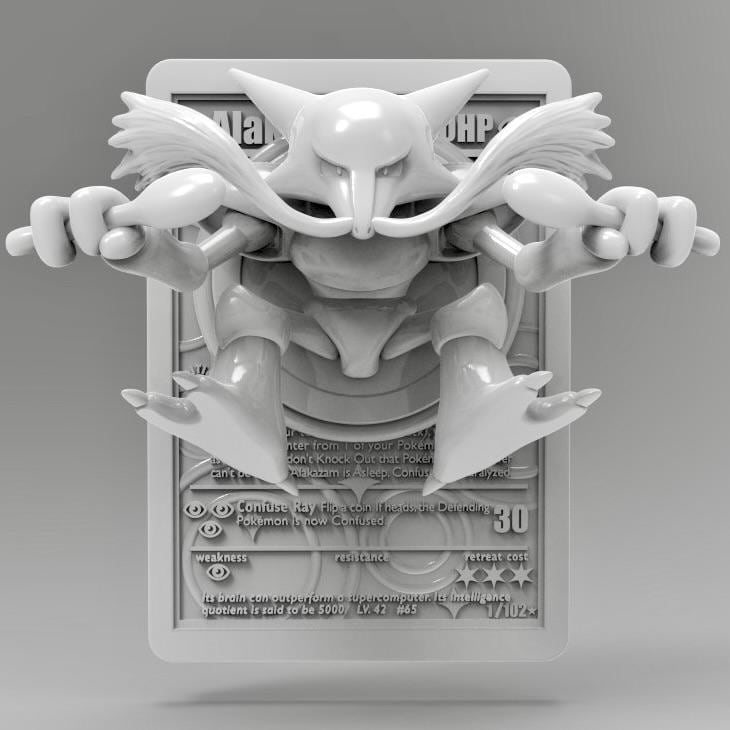 Alakazam 3D Pokémon Card Collectable (unpainted) - Etsy