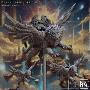 Malak Lionrider C | 32 mm Scale | Tabletop | unpainted miniature | DnD | Dungeons and Dragons
